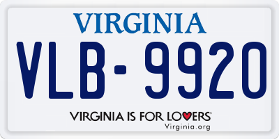 VA license plate VLB9920