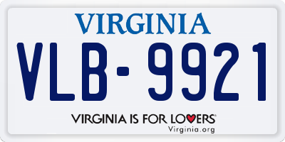 VA license plate VLB9921