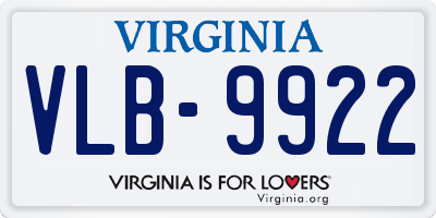 VA license plate VLB9922