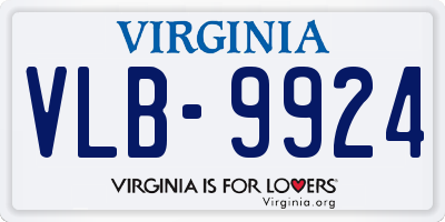 VA license plate VLB9924