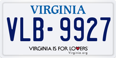 VA license plate VLB9927