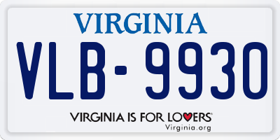 VA license plate VLB9930