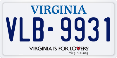 VA license plate VLB9931