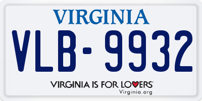 VA license plate VLB9932