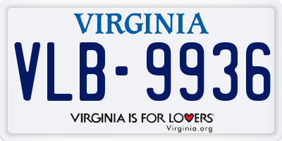 VA license plate VLB9936