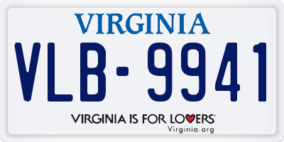 VA license plate VLB9941