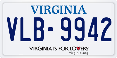 VA license plate VLB9942