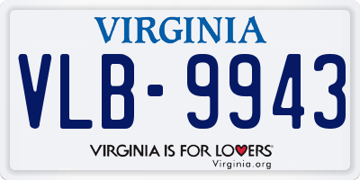 VA license plate VLB9943