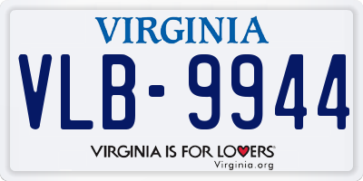 VA license plate VLB9944