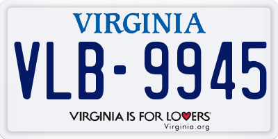 VA license plate VLB9945