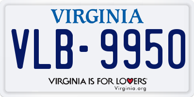 VA license plate VLB9950