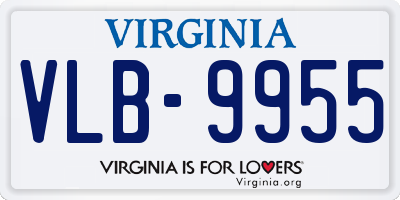 VA license plate VLB9955