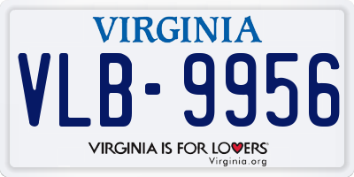 VA license plate VLB9956