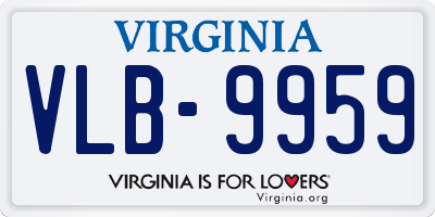 VA license plate VLB9959