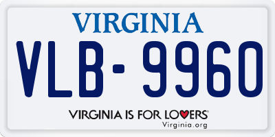 VA license plate VLB9960