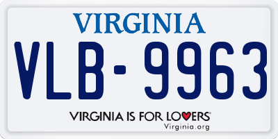VA license plate VLB9963
