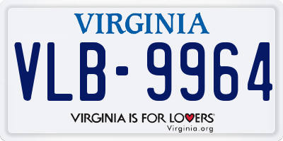 VA license plate VLB9964