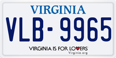 VA license plate VLB9965