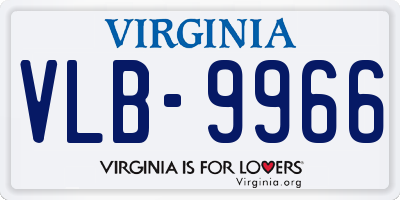 VA license plate VLB9966