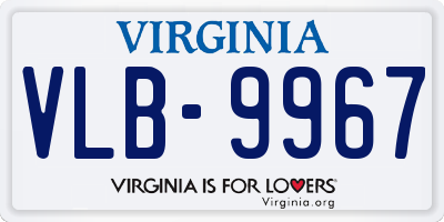 VA license plate VLB9967