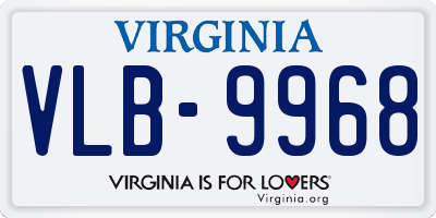 VA license plate VLB9968