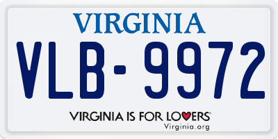 VA license plate VLB9972