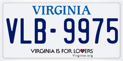 VA license plate VLB9975
