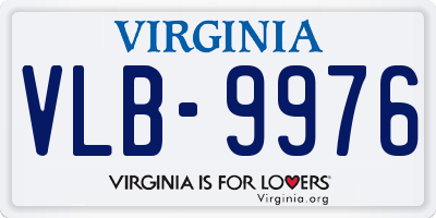 VA license plate VLB9976