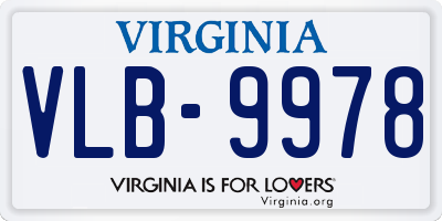 VA license plate VLB9978