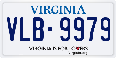 VA license plate VLB9979