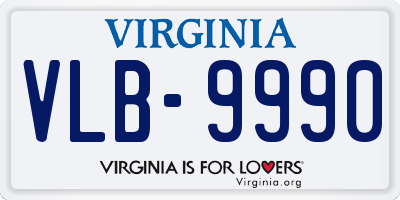 VA license plate VLB9990