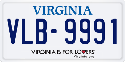 VA license plate VLB9991
