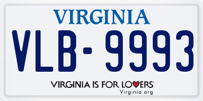 VA license plate VLB9993
