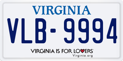 VA license plate VLB9994