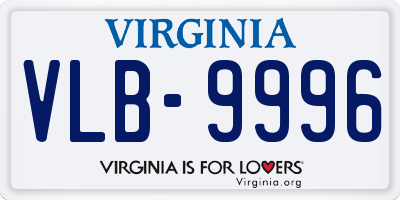 VA license plate VLB9996