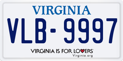 VA license plate VLB9997