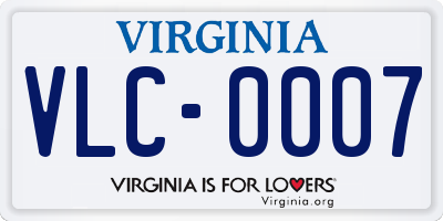VA license plate VLC0007