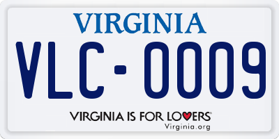 VA license plate VLC0009