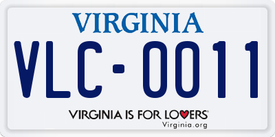 VA license plate VLC0011
