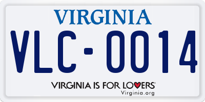 VA license plate VLC0014