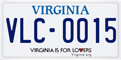 VA license plate VLC0015