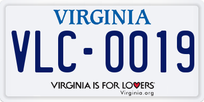 VA license plate VLC0019