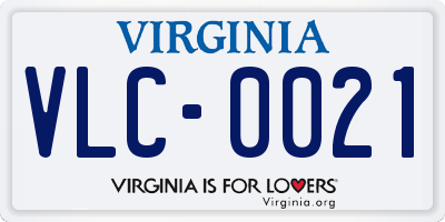 VA license plate VLC0021