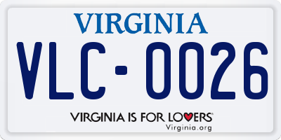 VA license plate VLC0026