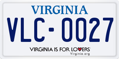 VA license plate VLC0027