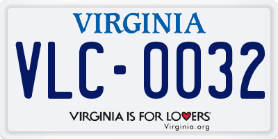 VA license plate VLC0032