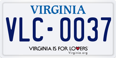 VA license plate VLC0037
