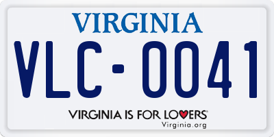 VA license plate VLC0041