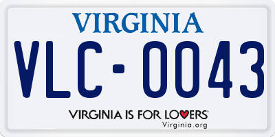 VA license plate VLC0043