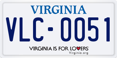 VA license plate VLC0051
